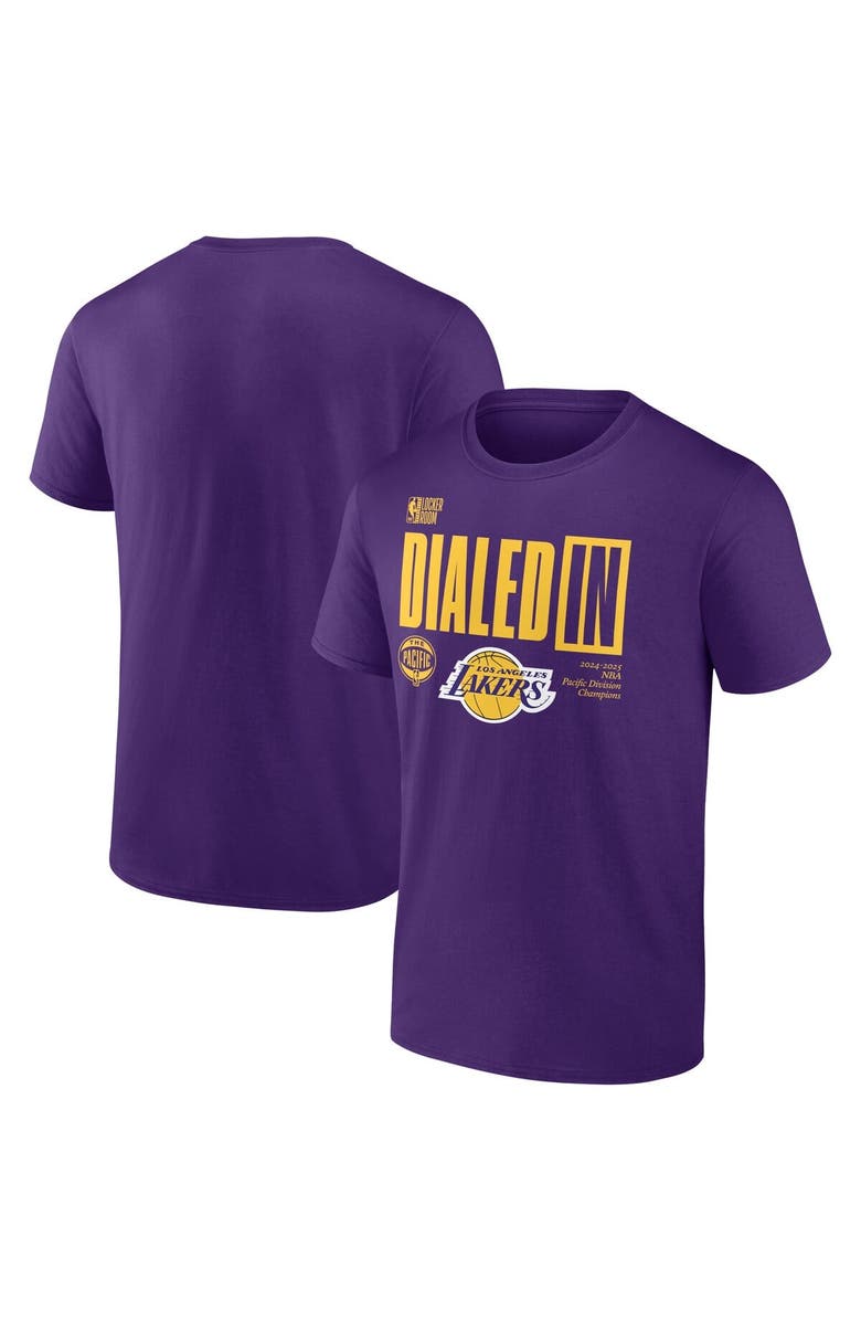 FANATICS Men's Fanatics  Purple Los Angeles Lakers 2025 Pacific Division Champions Locker Room T-Shirt, Alternate, color, 