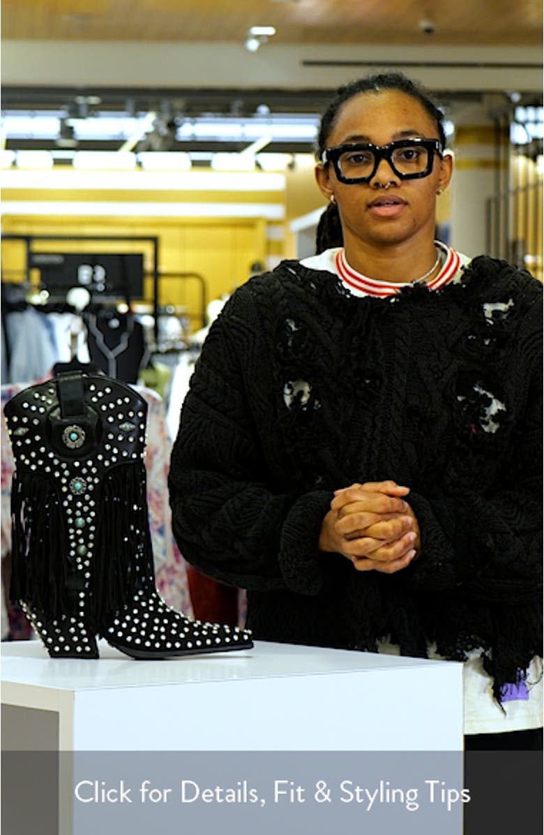 Greyson Fringe & Stud Cowboy Boot, sales video thumbnail