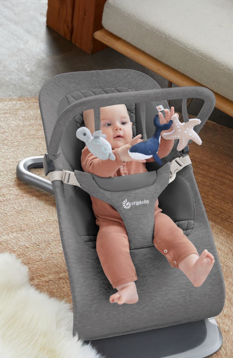ERGObaby Evolve Bouncer Ocean Wonders Toy Bar, Alternate, color, Charcoal Grey