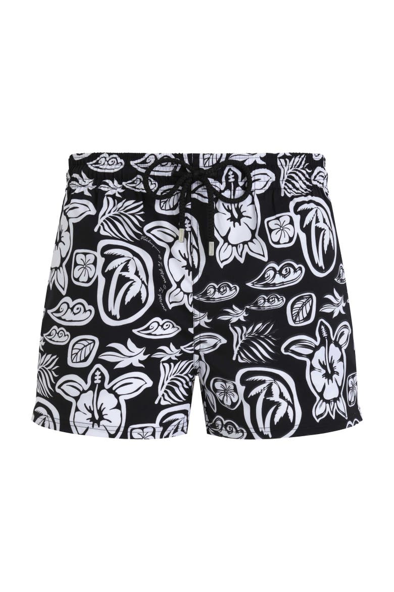 Men's Tahiti Turtles Stretch Swim Shorts, Alternate, color, NOIR