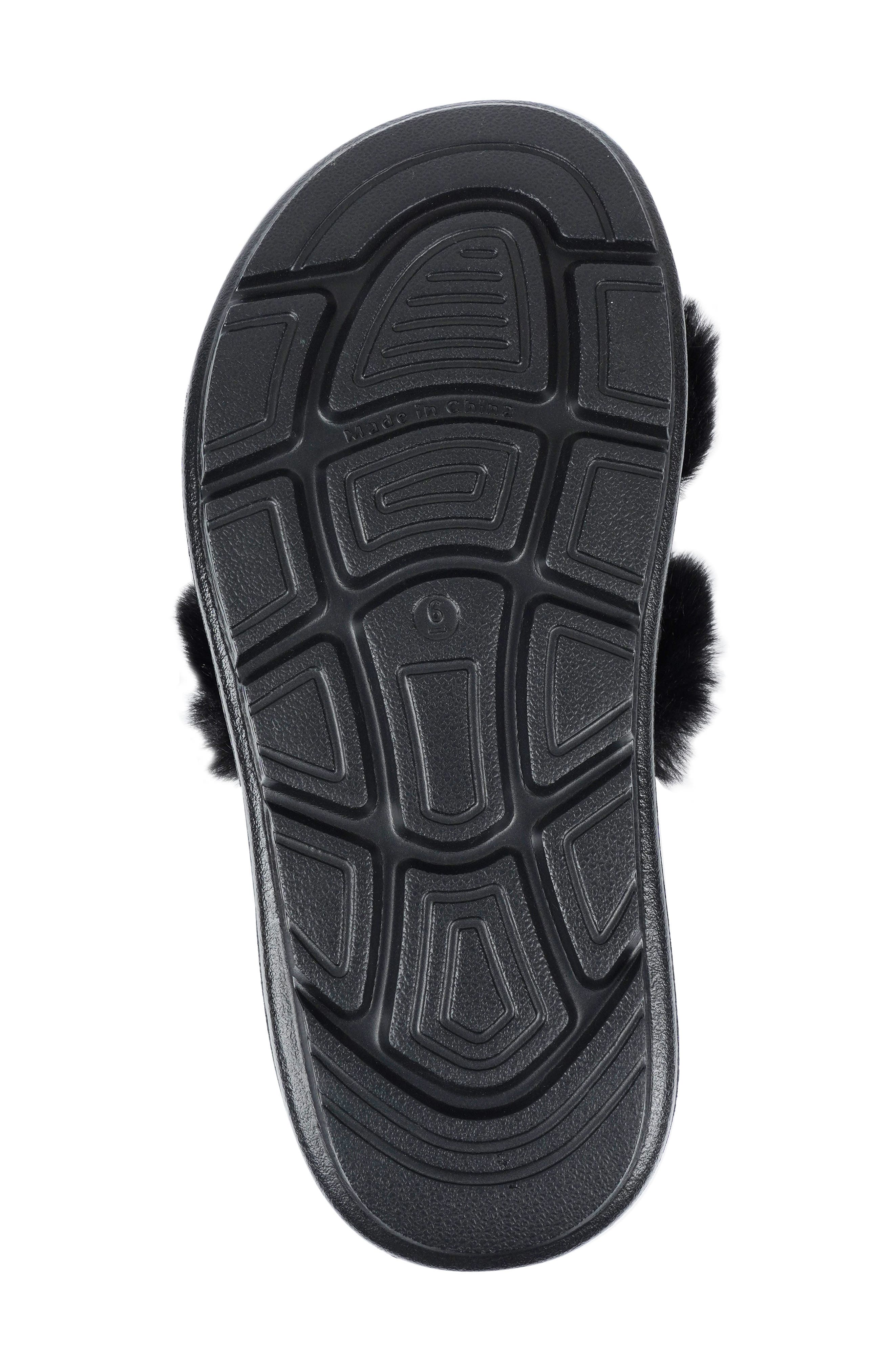 ZIGI Fab Faux Fur Platform Sandal, Alternate, color, Black