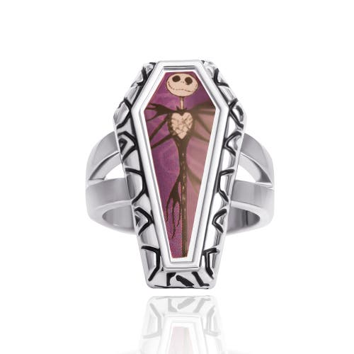 Disney The Nightmare Before Christmas Jack Skellington Coffin-shaped Ring In Silver