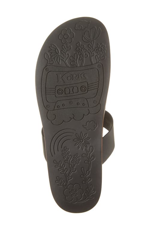 Korks Audie Thong Sandal In Black