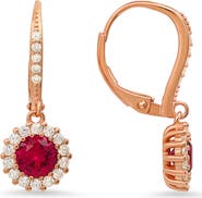Queen Jewels 14K Gold Plate Sterling Silver CZ Drop Earrings