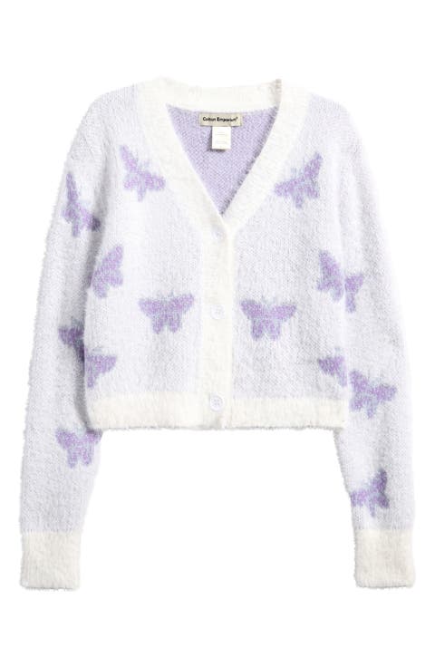 Kids' Butterfly Jacquard Cardigan (Big Kid)