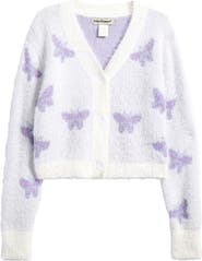 Cotton Emporium Kids' Butterfly Jacquard Cardigan