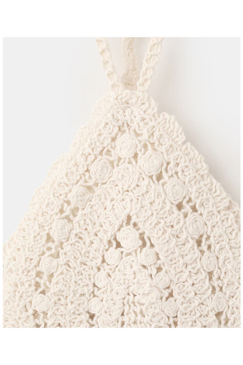 Hibisco Floral Crochet Halter Top, Alternate, color, ECRU
