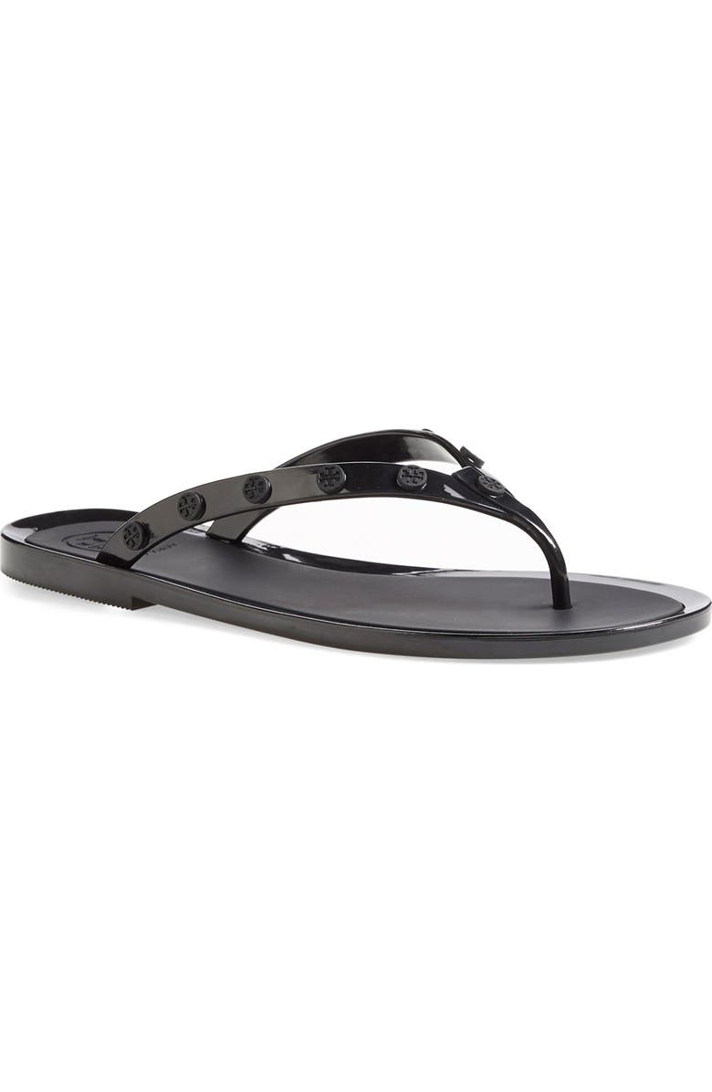 Tory Burch Logo Studded Jelly Flip Flop, Main, color,