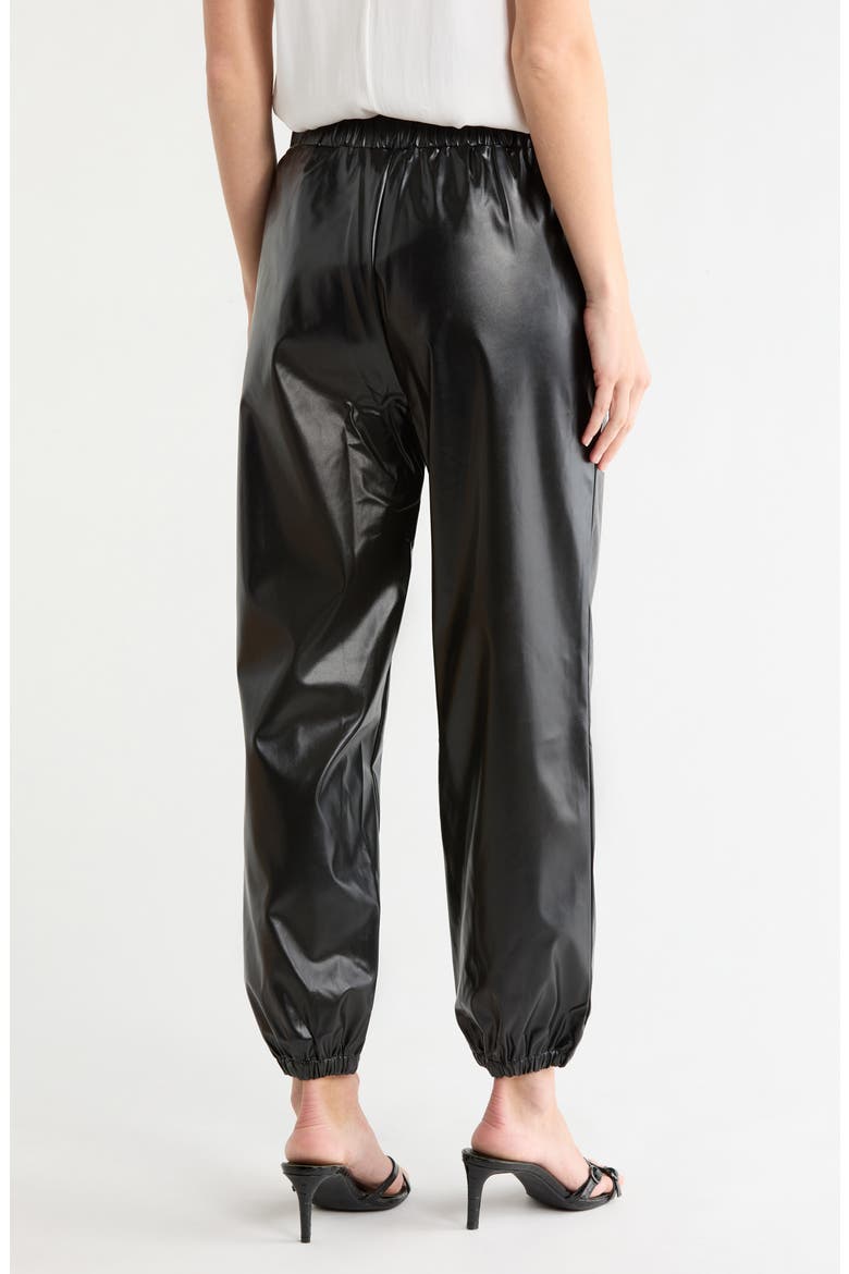 Faux Leather Jogger Pants, Alternate, color, BLACK
