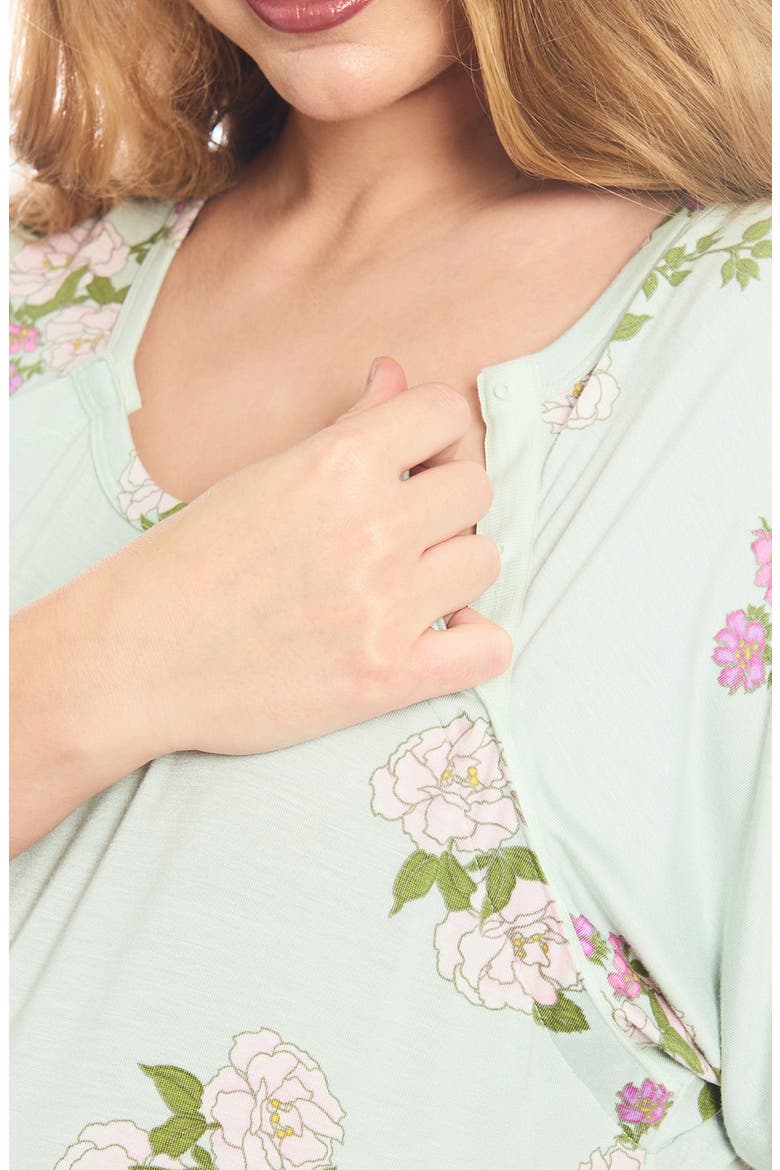 Rosa Maternity/Nursing Hospital Gown, Alternate, color, PEONY