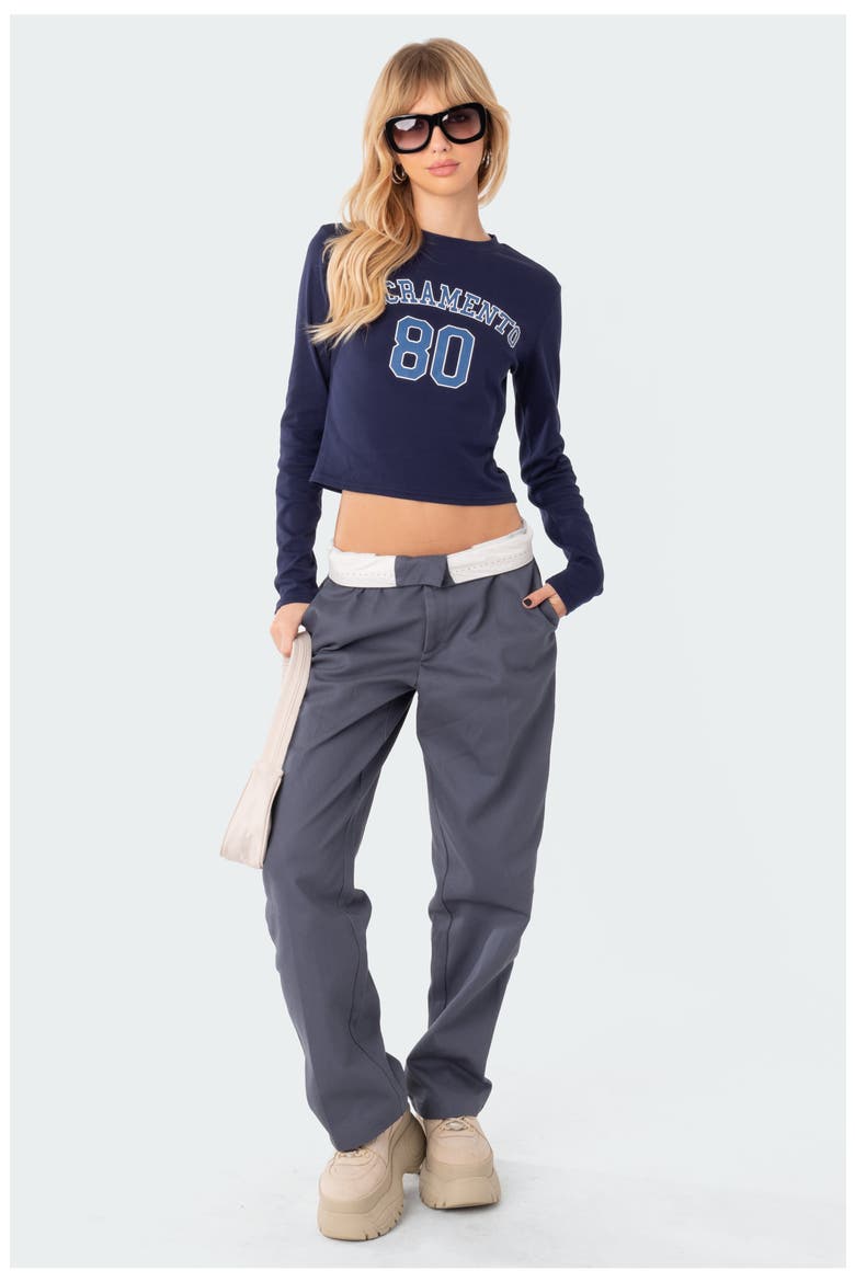 Sacramento Long Sleeve Crop Graphic Tee, Alternate, color, BLUE