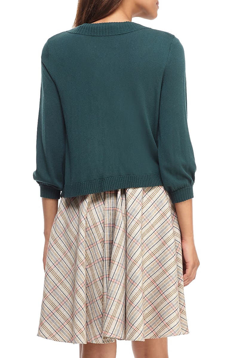 Gal Meets Glam Collection Puff Sleeve Cardigan, Alternate, color, Deep Forest