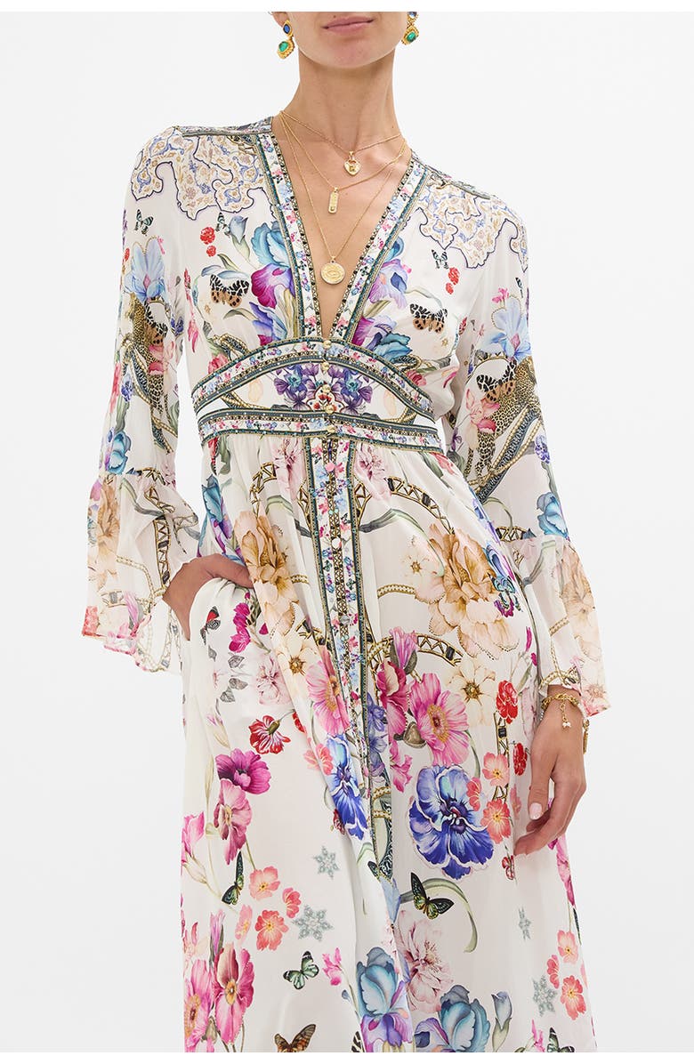 Camilla Shaped Waistband Dress With Ruffle Sleeve Monserrate Magic, Alternate, color, 