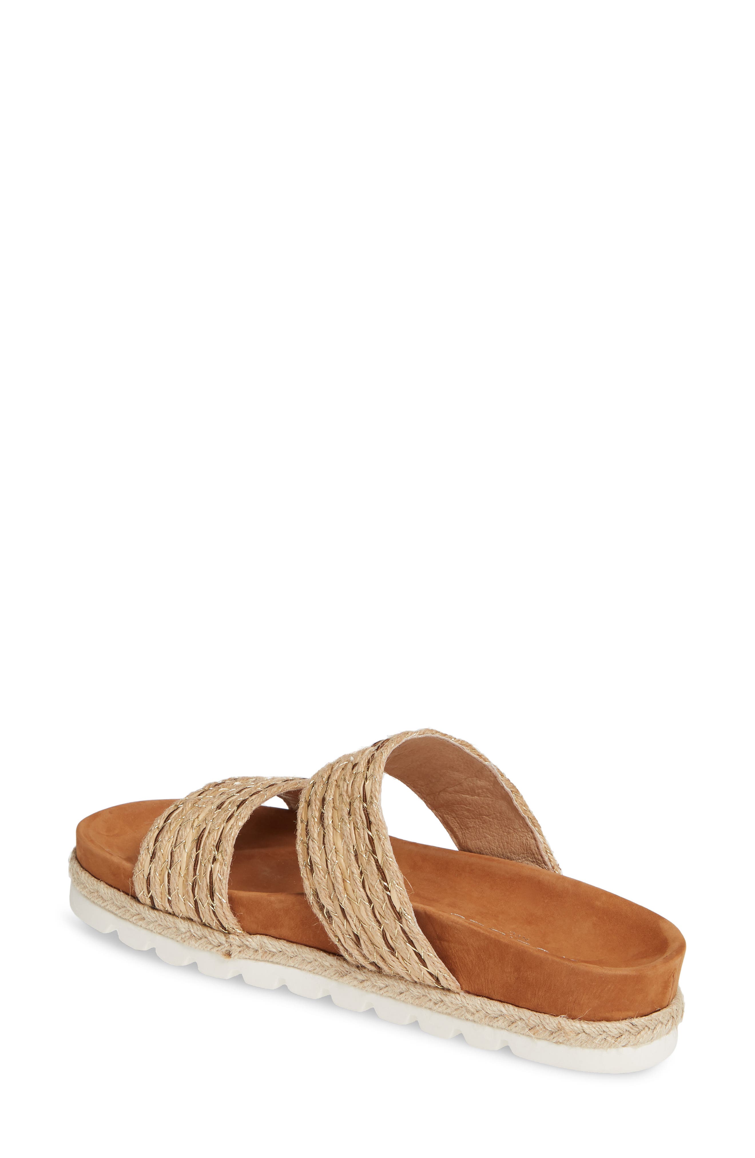 Logan Woven Slide Sandal, Alternate, color, TAN RAFFIA FABRIC