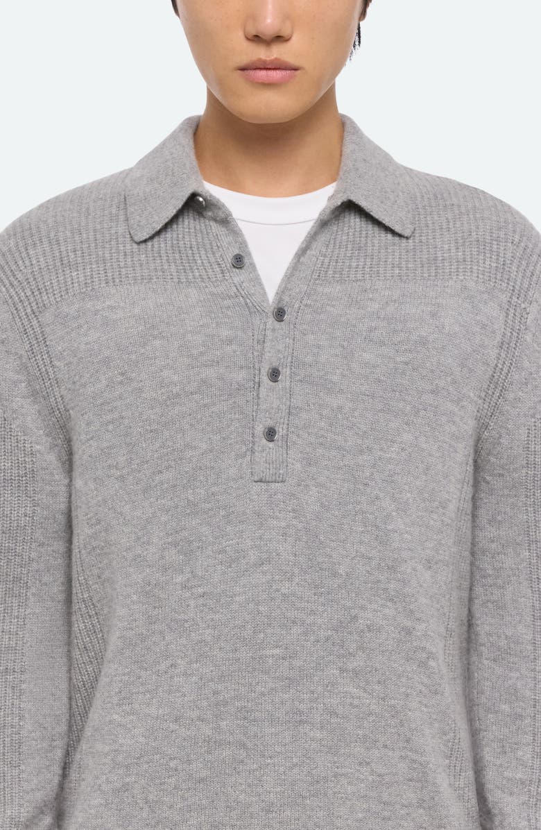 Helmut Lang Block Polo Sweater, Alternate, color, Grey Melange - Q91