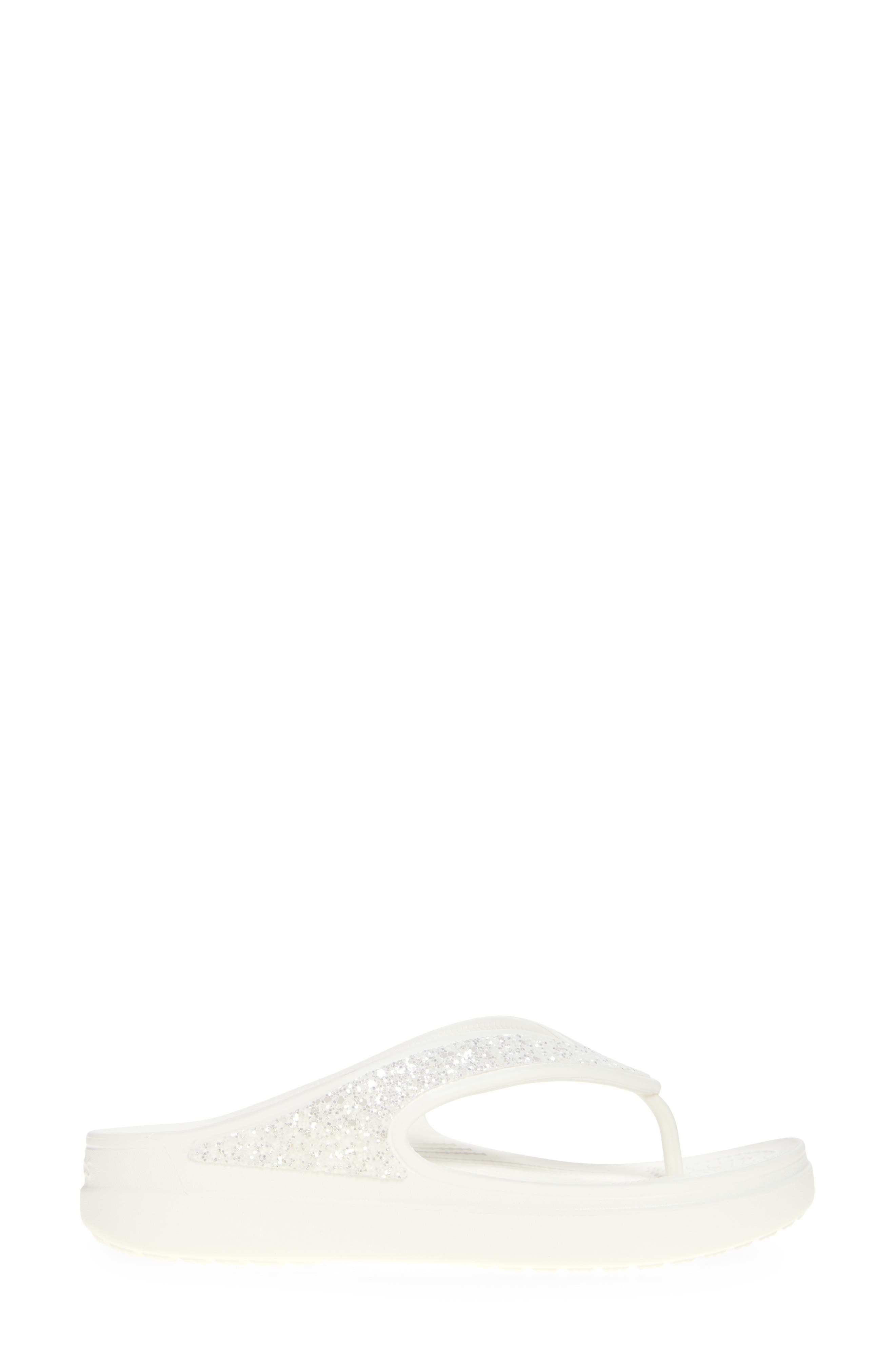 Sloane Glitter Platform Flip-Flop Sandal, Alternate, color, WHITE