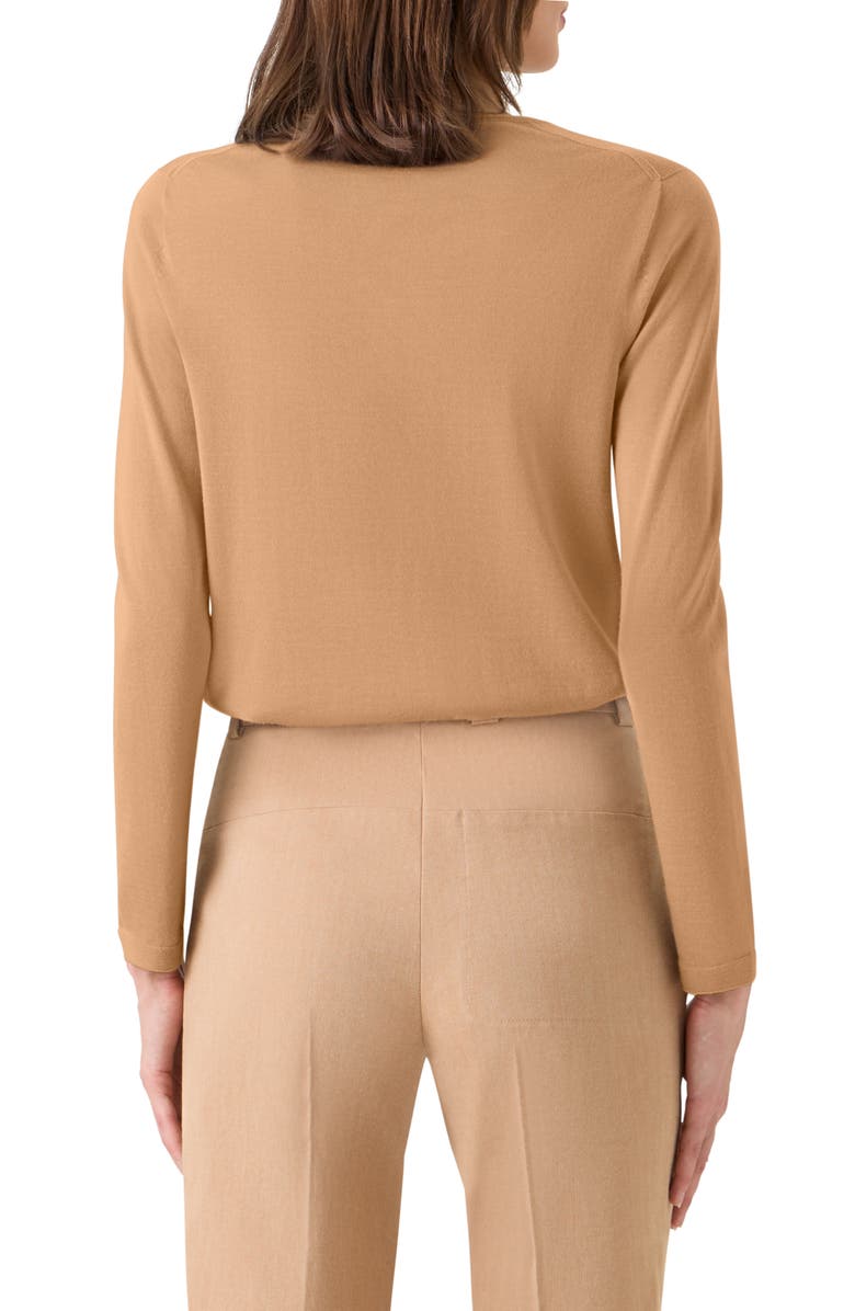 Akris Fine Cashmere & Silk Sweater, Alternate, color, Camel