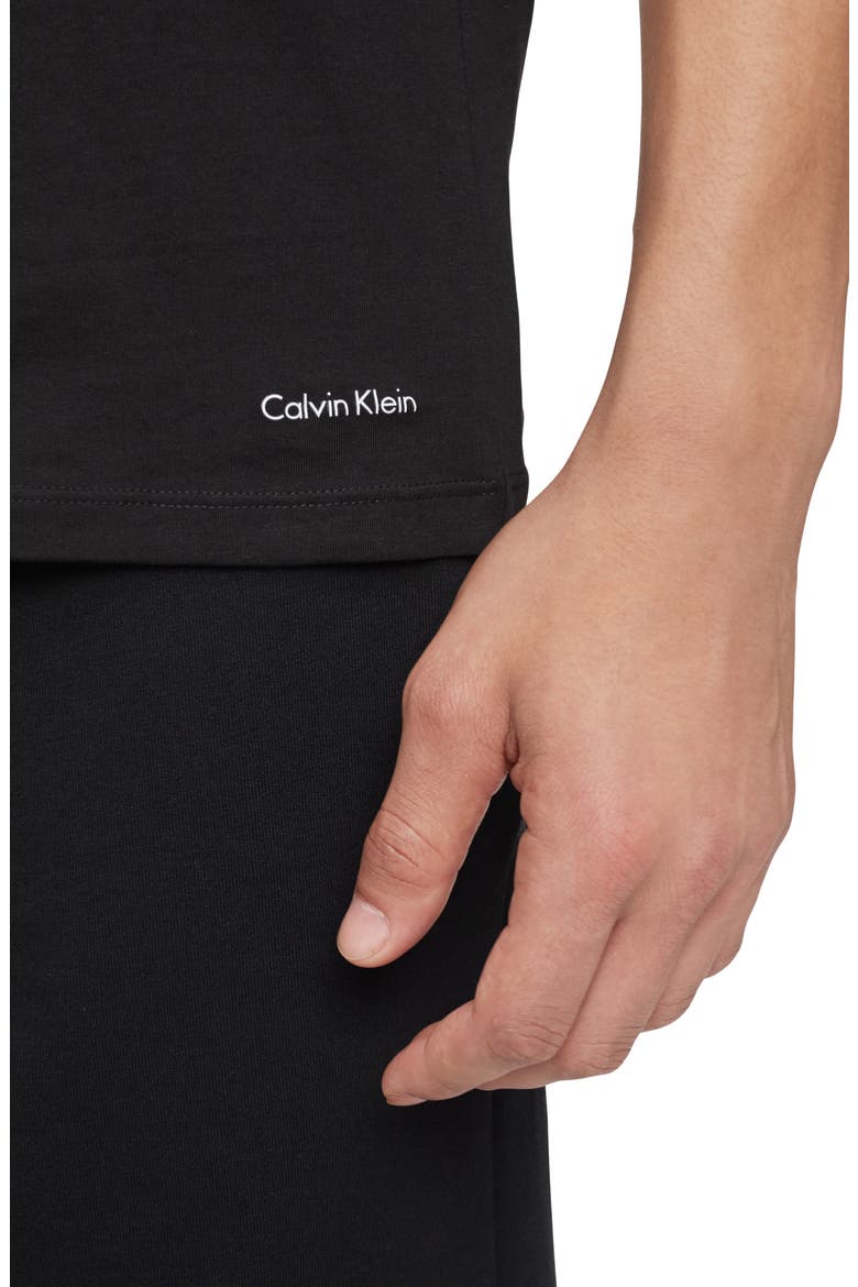 3-Pack Slim Fit Cotton Crewneck T-Shirt, Alternate, color, BLACK
