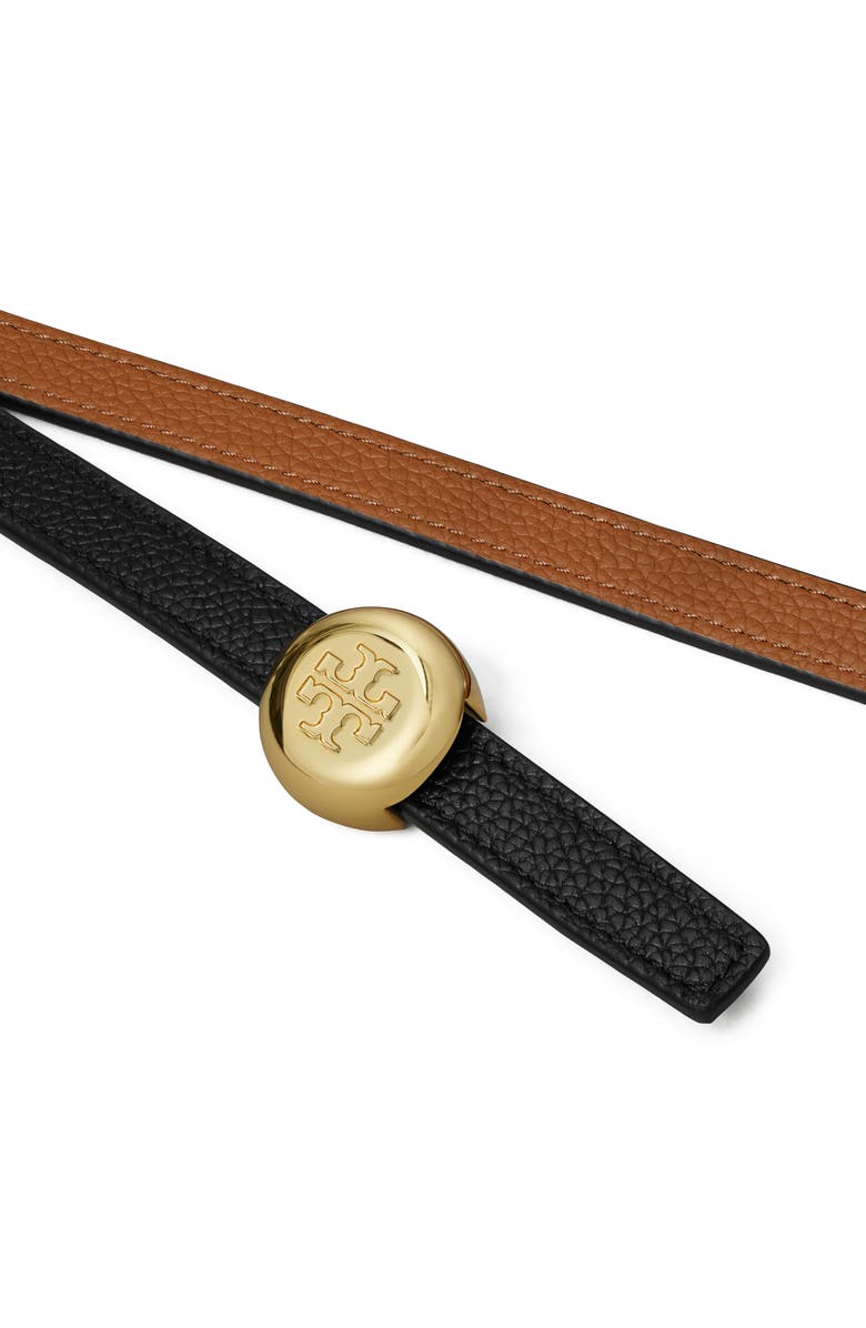 Tory Burch Romy Reversible Belt, Alternate, color, Black / Aged Tan