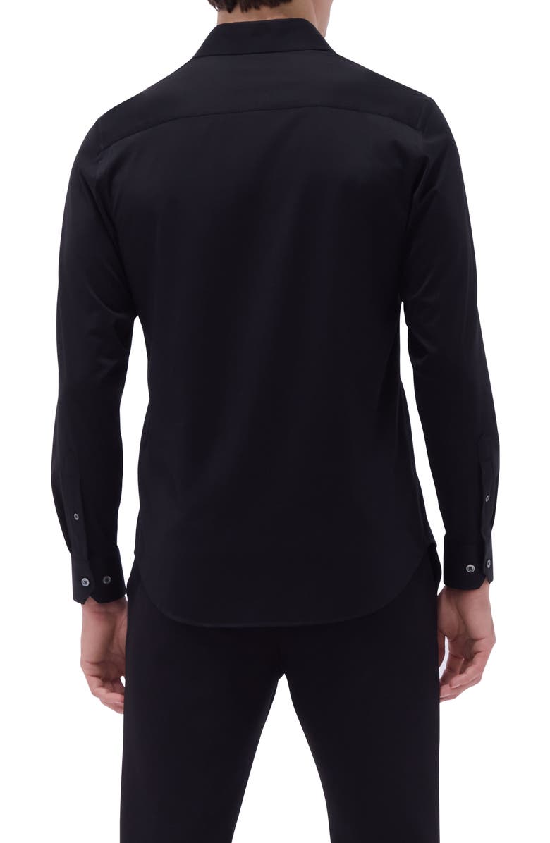 Bugatchi OoohCotton<sup>®</sup> Solid Button-Up Shirt, Alternate, color, Black