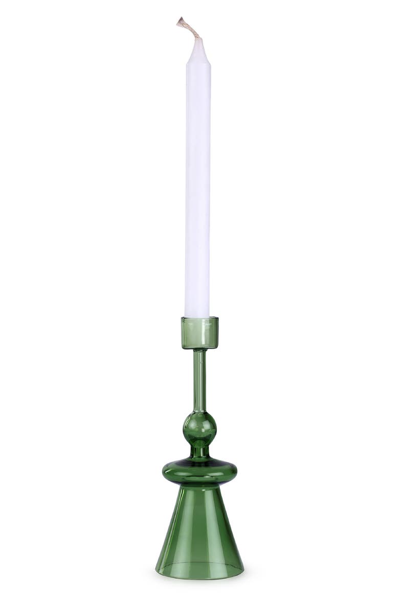 Glass Candle Holder, Main, color, GREEN