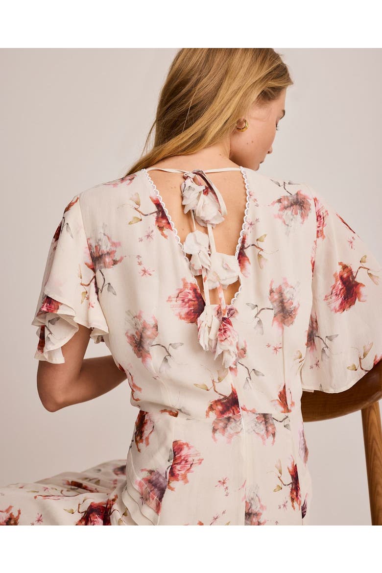Soft Bloom Button-Front Midi Dress, Alternate, color, Cream