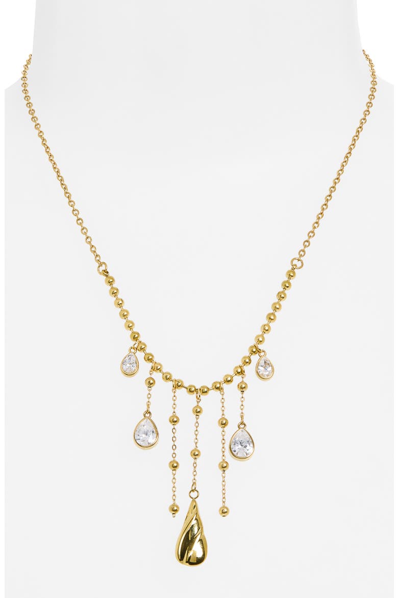 Nori Cubic Zirconia Drop Pendant Necklace, Alternate, color, GOLD