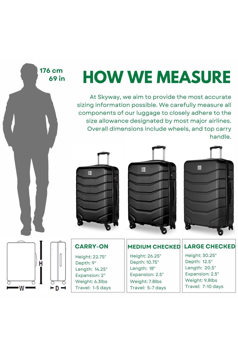 Silverton Hardside Expandable 24" Medium Checked Luggage, Alternate, color, Black