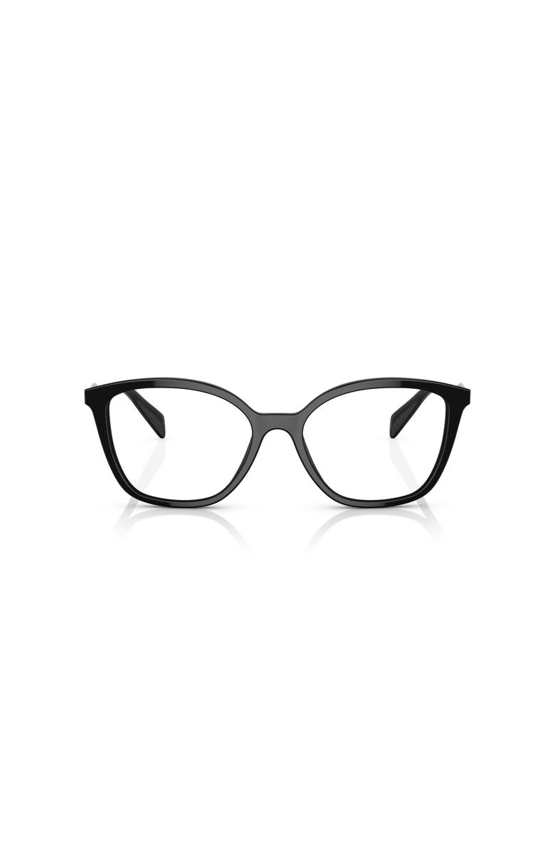 Prada 54mm Butterfly optical glasses, Alternate, color, Black