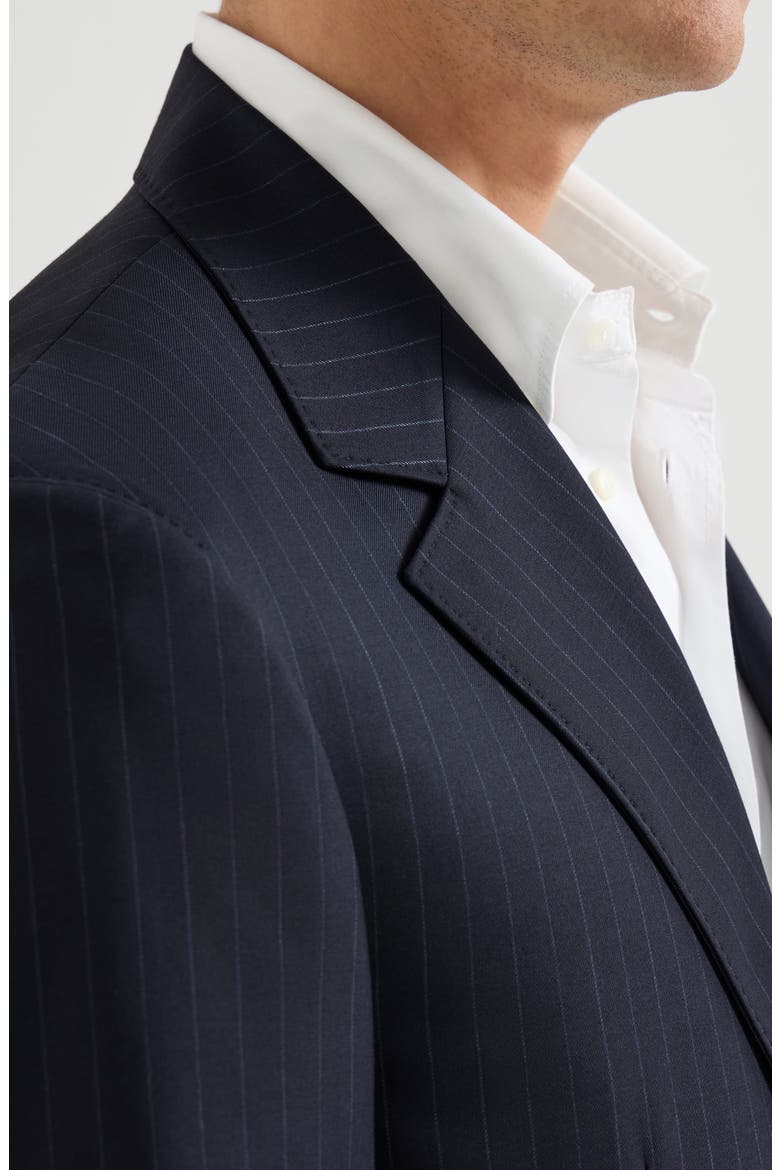 Chalk stripe blazer, Alternate, color, Navy Blue