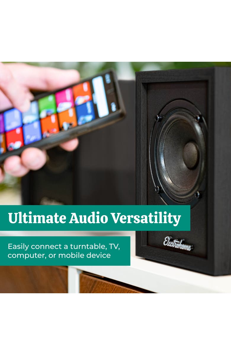 Electrohome Huntley Powered Bluetooth Bookshelf Speakers, Alternate, color, Black