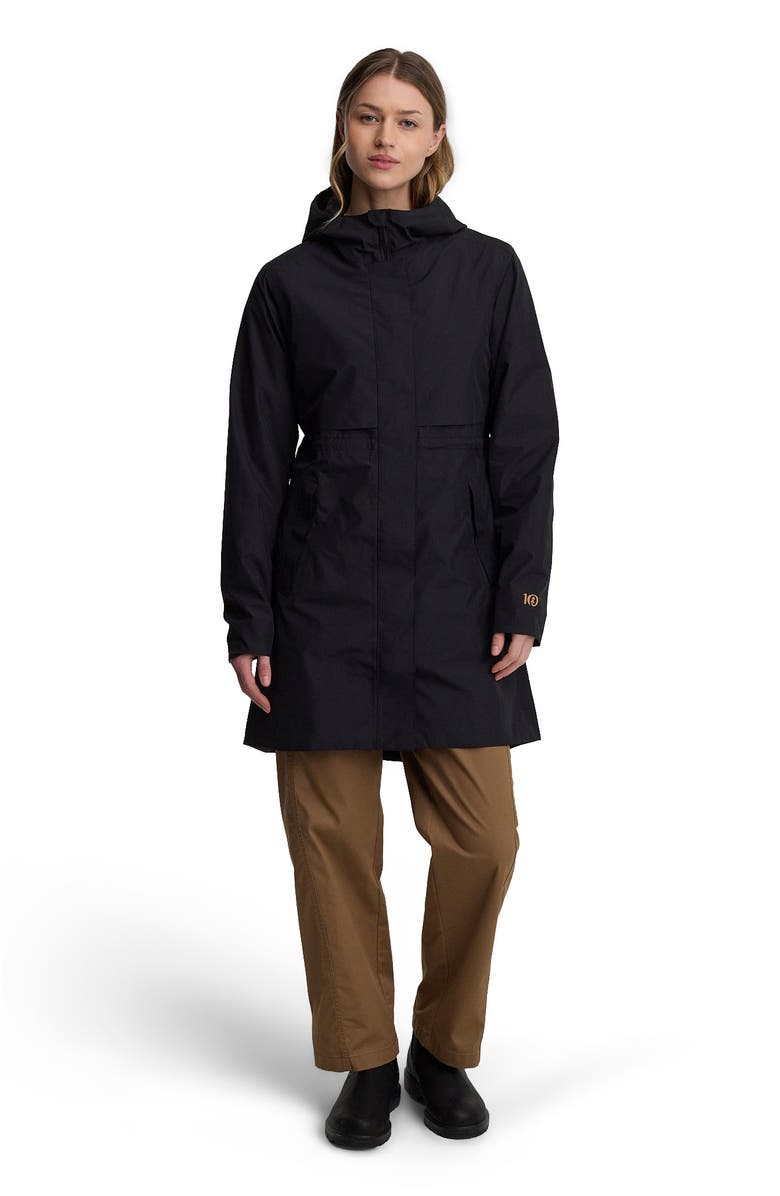 tentree Nimbus Long Rain Jacket, Main, color, Meteorite Black
