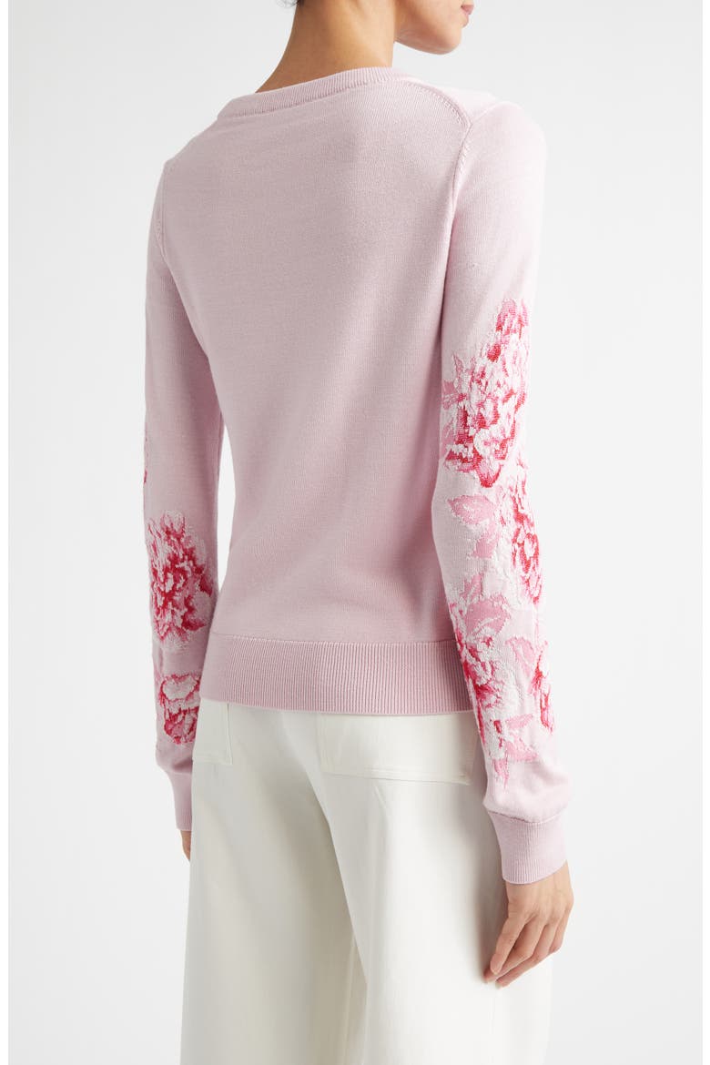 Peony Merino Wool & Silk Blend Intarsia Sweater, Alternate, color, PEONY MULTI