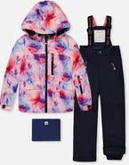 Deux par Deux Play Watercolor Floral Jacket & Reinforced Pants Two Piece Snowsuit