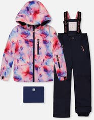 Deux par Deux Play Watercolor Floral Jacket & Reinforced Pants Two Piece Snowsuit