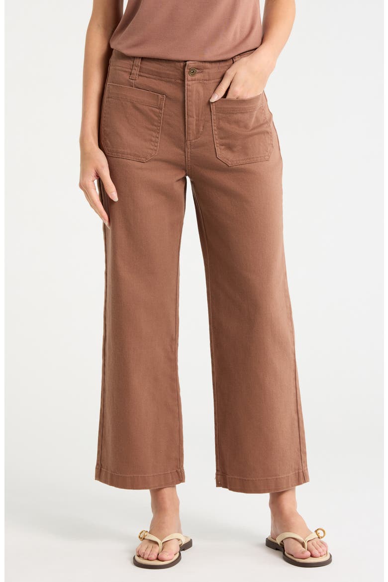 Supernova Crop Wide Leg Pants, Main, color, ACORN BROWN