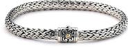 SAMUEL B. 925 Sterling Silver & 18k Yellow Gold Woven Chain Bracelet