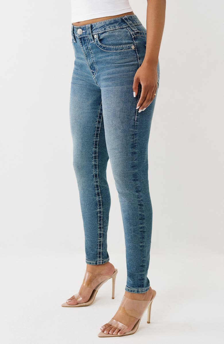 True Religion Halle Big T High Waist Ankle Skinny Jeans, Alternate, color, Medium Cozy Fireside Wash