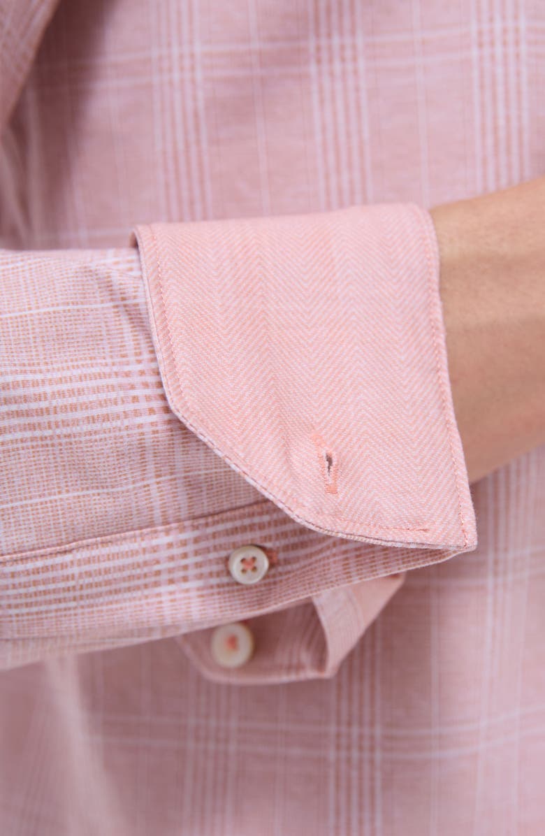 Bugatchi Jimmy OoohCotton<sup>®</sup> Print Button-Up Shirt, Alternate, color, Papaya