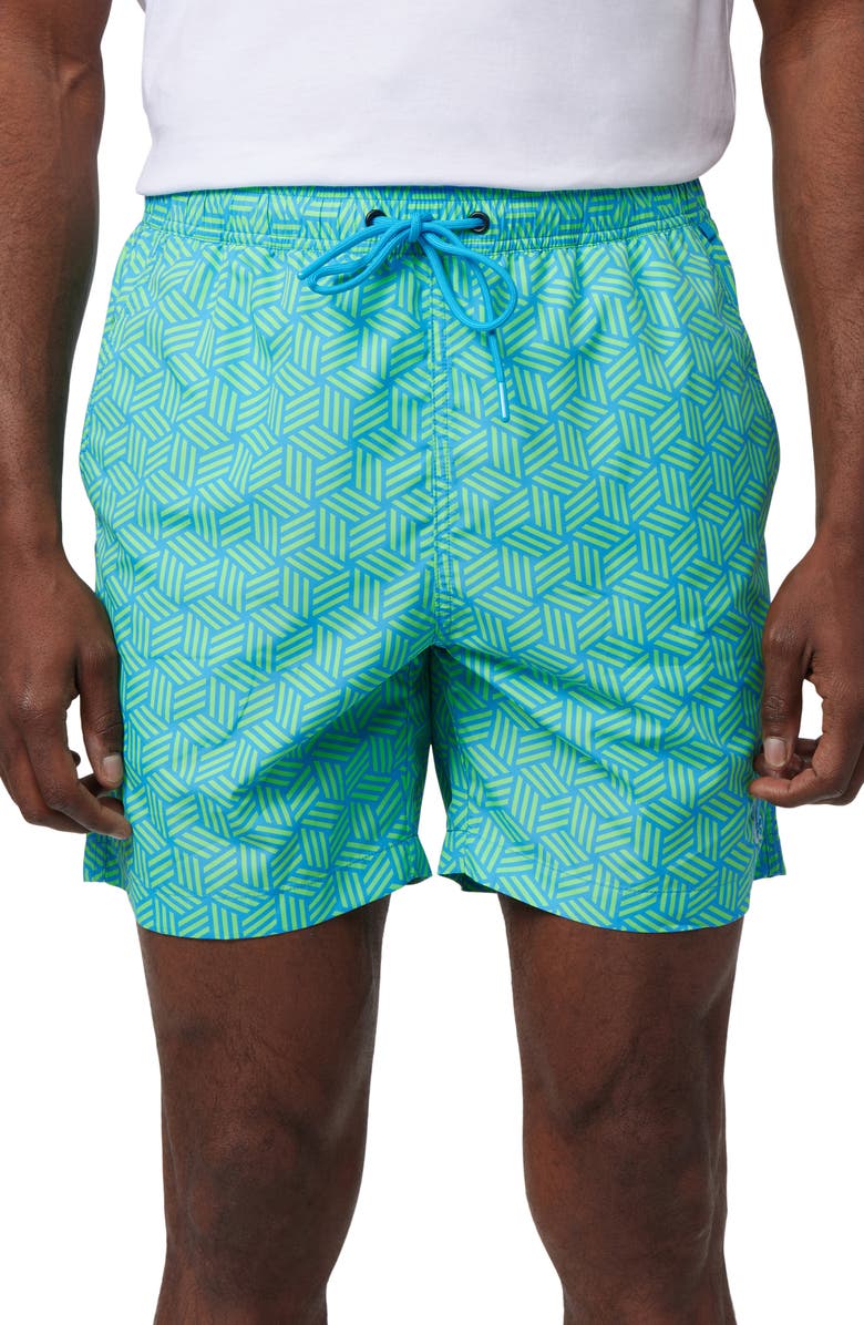 Psycho Bunny Jasper Print Swim Trunks, Main, color, 