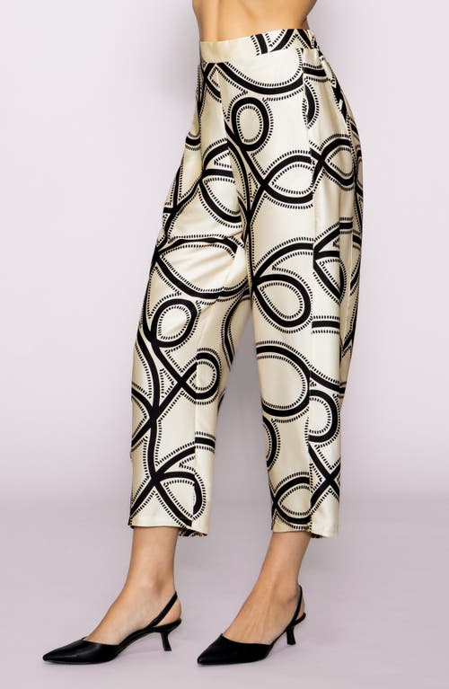 Melloday Printed Ankle Barrel Leg Pants In Multi