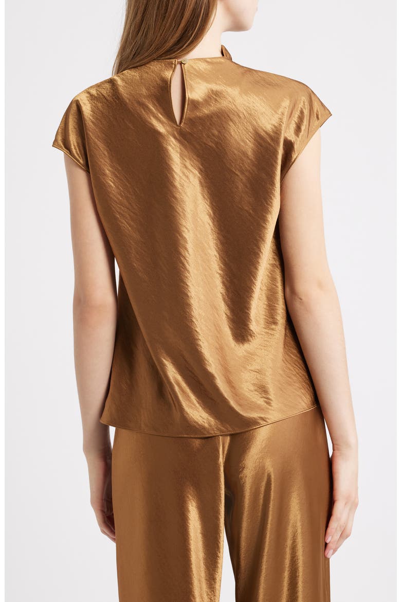 Loretta Bias Cut Satin Top, Alternate, color, GINGER