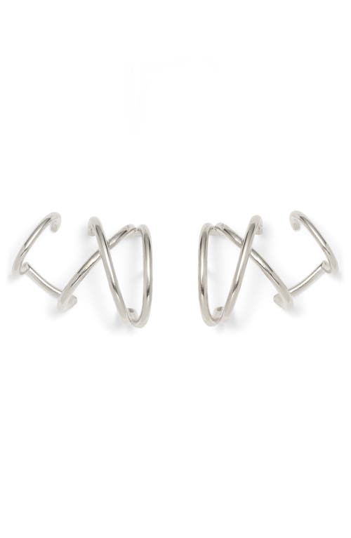 Lady Grey X Ear Cuff Earrings In Silver