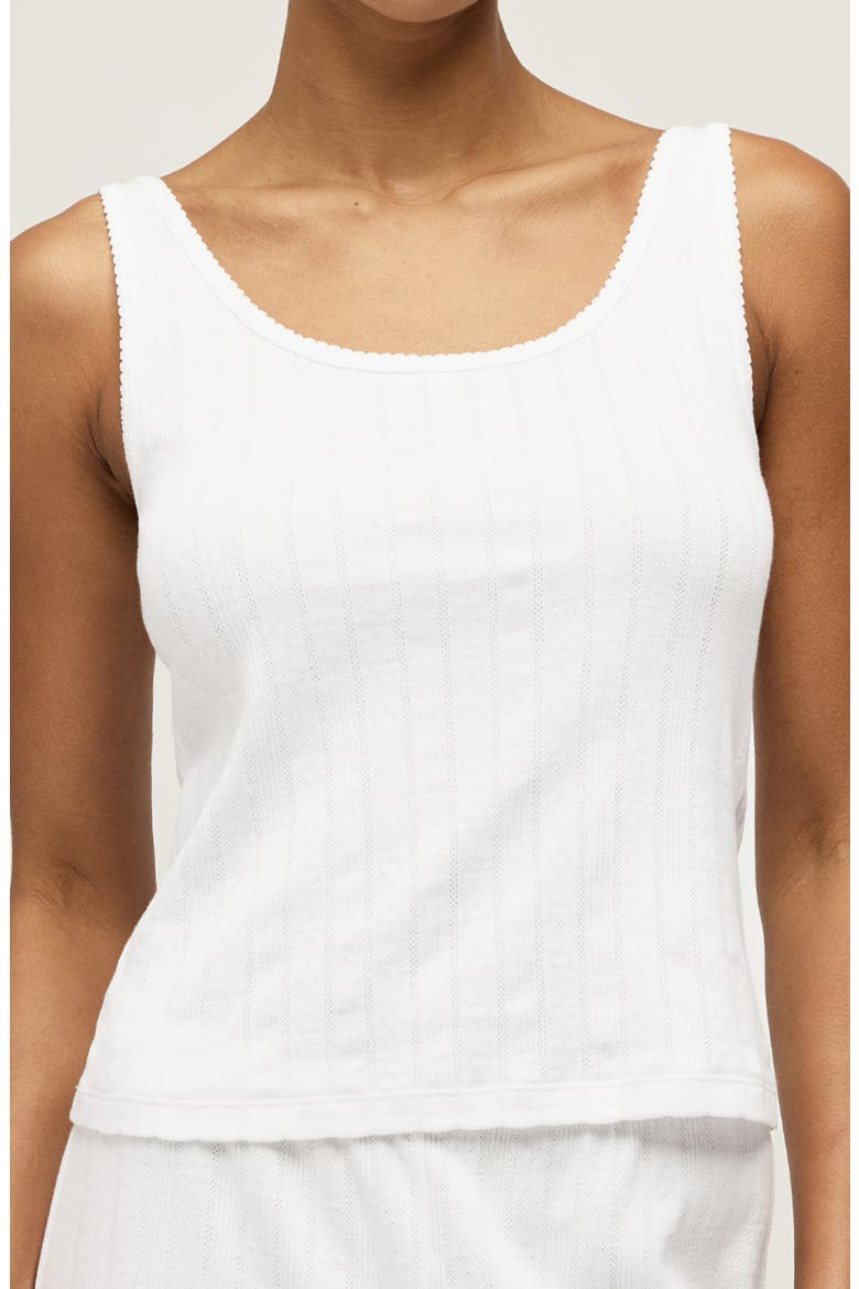 Pima Cotton Pointelle Tank, Alternate, color, WHITE