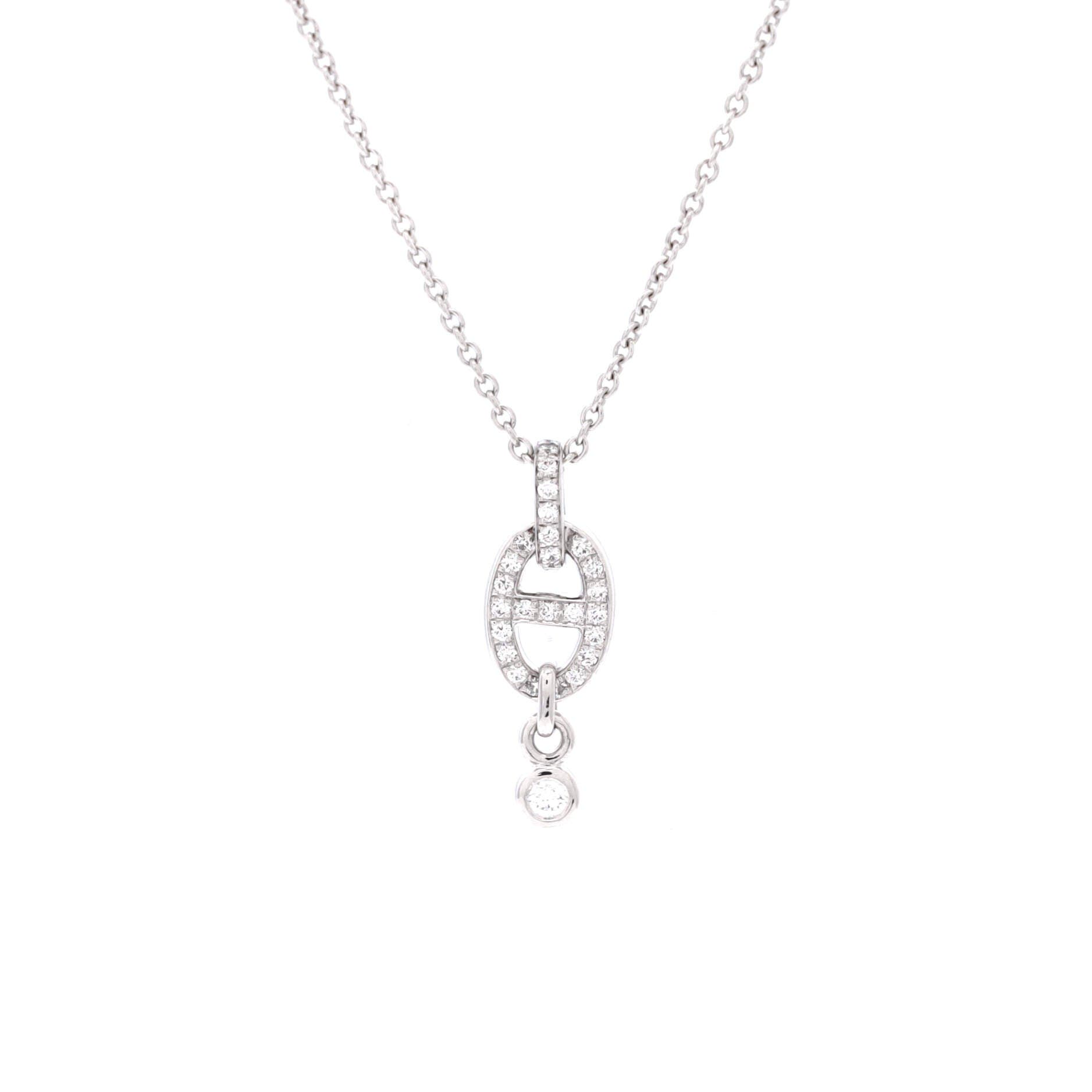 Farandole Pendant Necklace 18K White Gold and Diamonds, Main, color, Metallic Gold