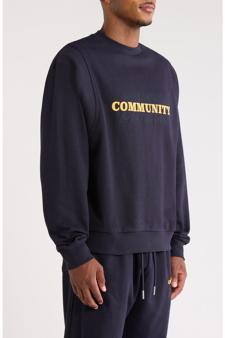 Track Crew Cotton Graphic Sweatshirt, Alternate, color, NAVY