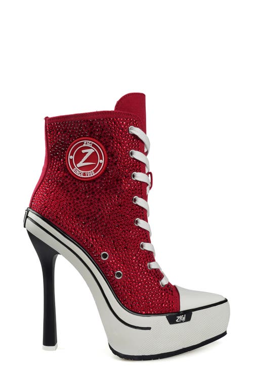 Zigi Adiel Platform Bootie In Red