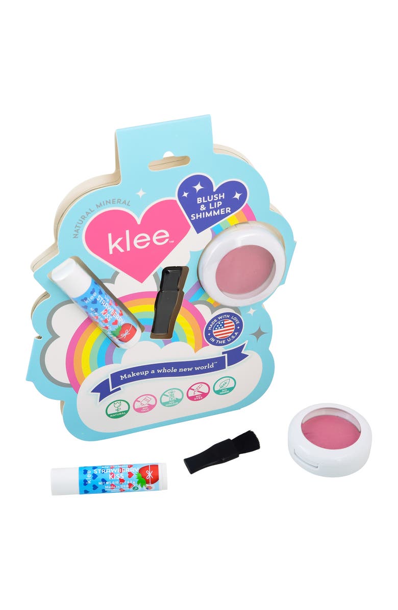Klee Naturals Sweet Cherry Spark - Kids' Blush and Lip Shimmer Set, Main, color, Rich Pink