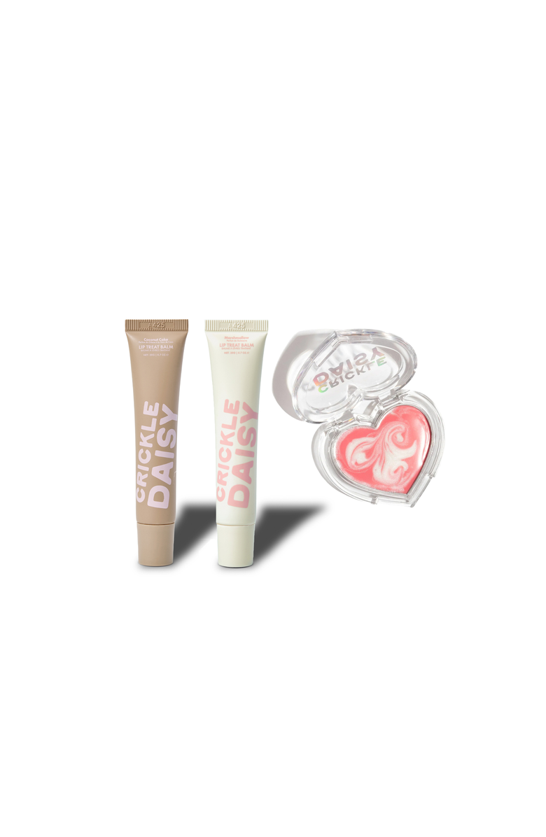 Crickle Daisy Triple Lip Treat Trio Coconut Cake Balm and Mask Set, Main, color, Coconut Cake