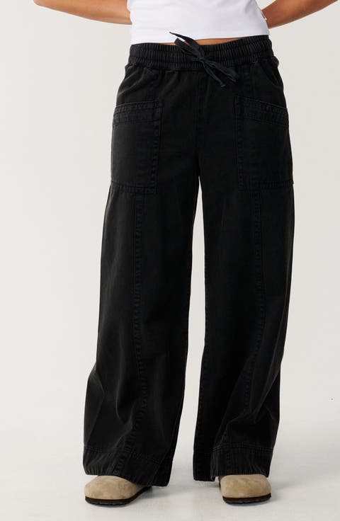 Bossa Nova Cotton Twill Drawstring Pants